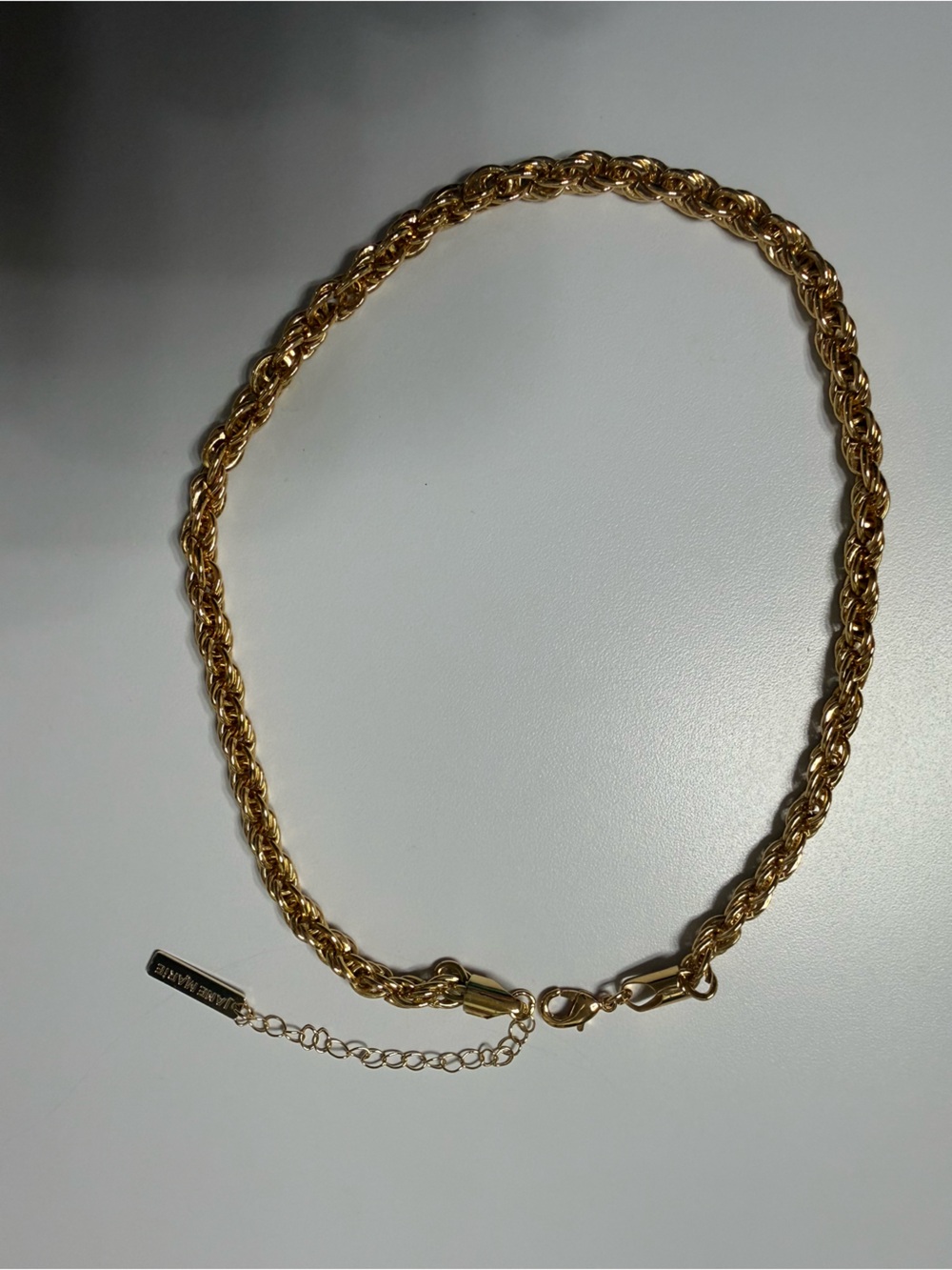 Gold Twisted Rope Chain Necklace with Adjustable Extender